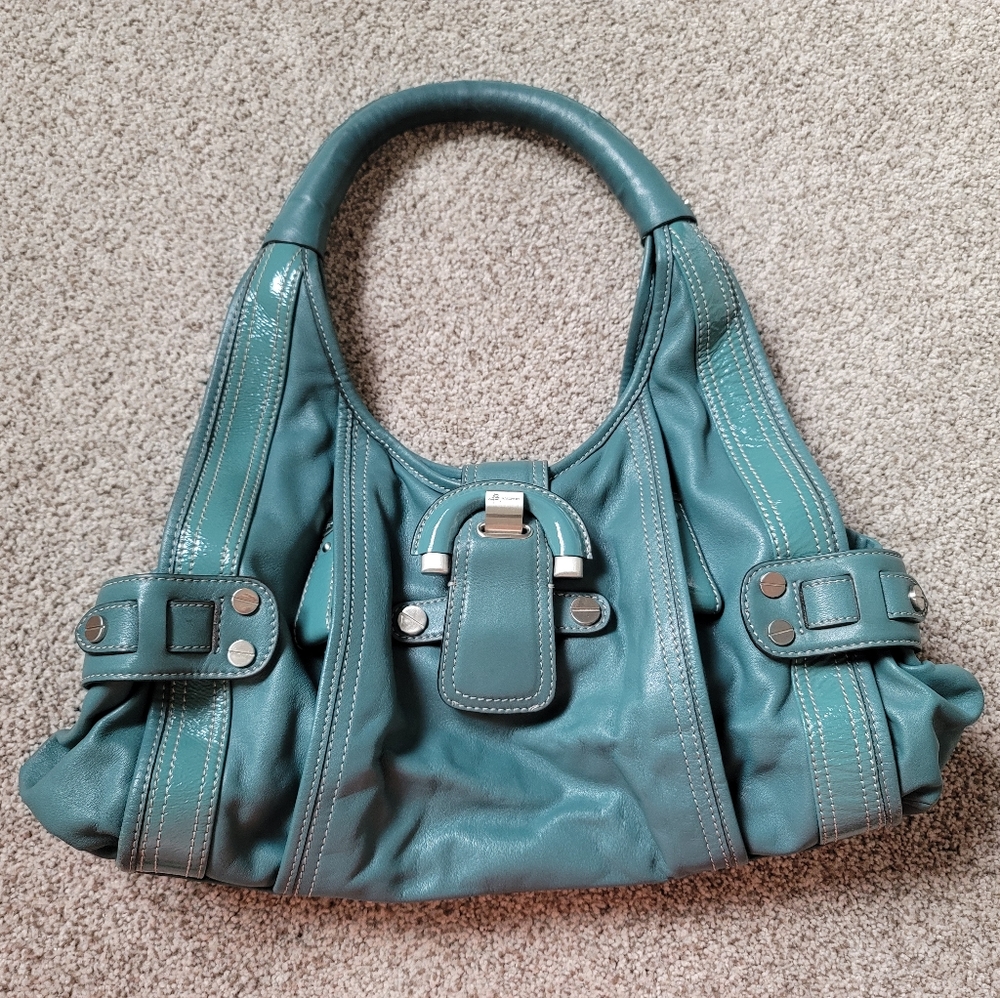 B. Makowsky Hobo Leather Purse - Teal